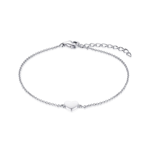 Silver Minimal Heart Bracelet