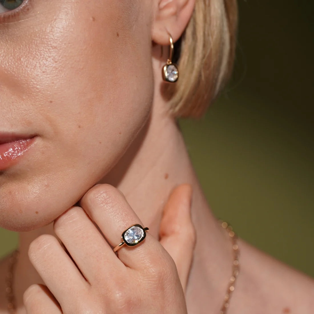 Sense of Balance Ring Bezel Set Oval CZ