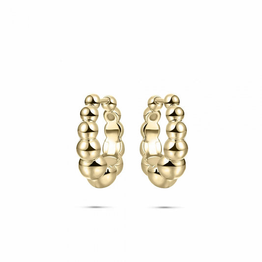 Gold Beaded Hoops