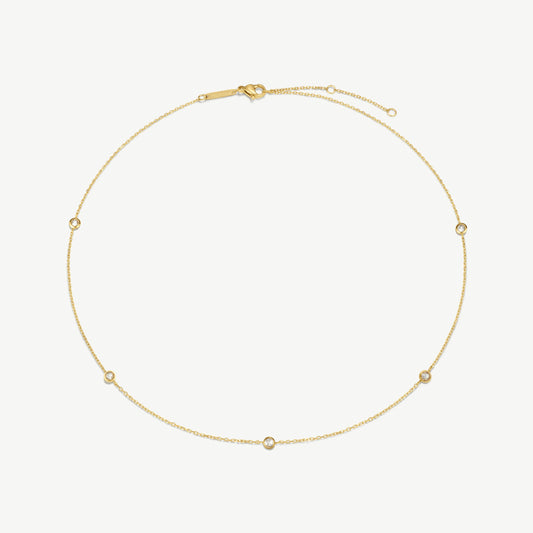 Multi Stone Chain Necklace