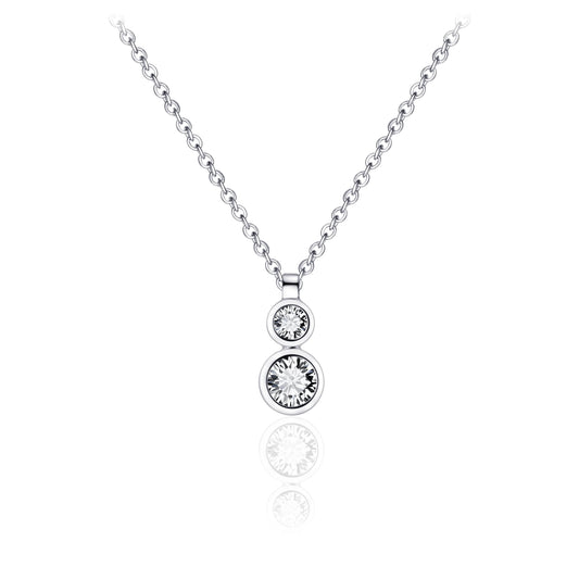 Silver Double Bezel Necklace
