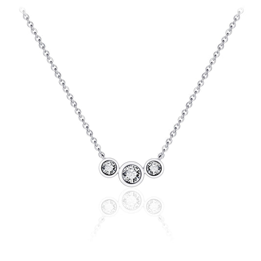 Silver Three Stone Necklace