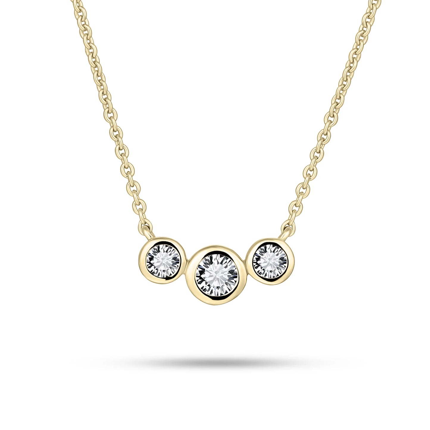 Gisser Golden Three Stone Necklace