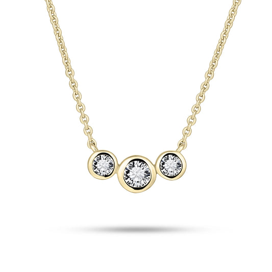 Gisser Golden Three Stone Necklace