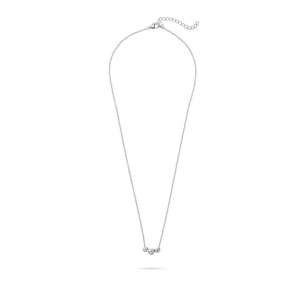 Silver Three Stone Necklace