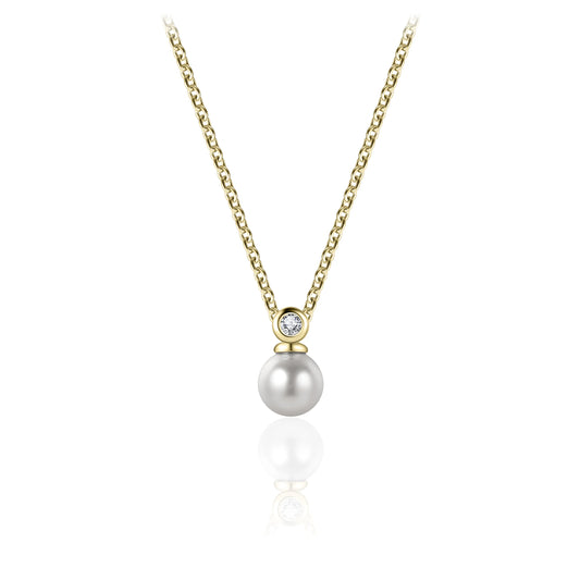 Gold Plated Pearl Pendant Necklace