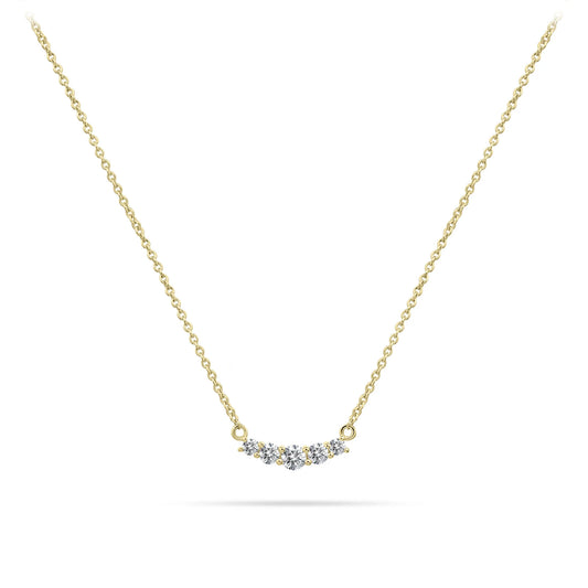 Gold Plated Curved Bar Necklace