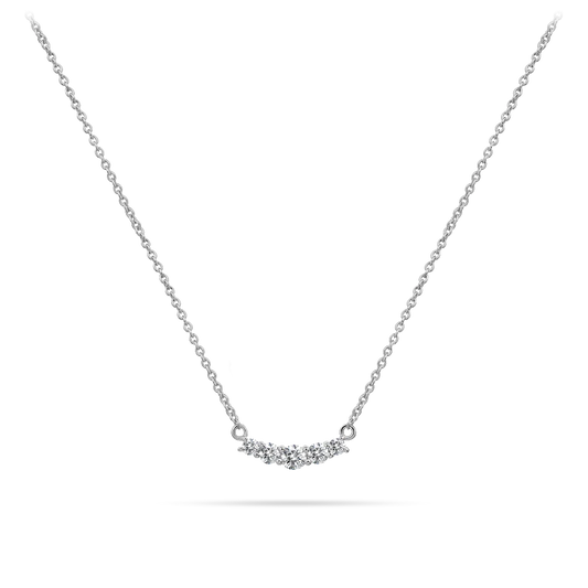 Curved Bar Silver Necklace