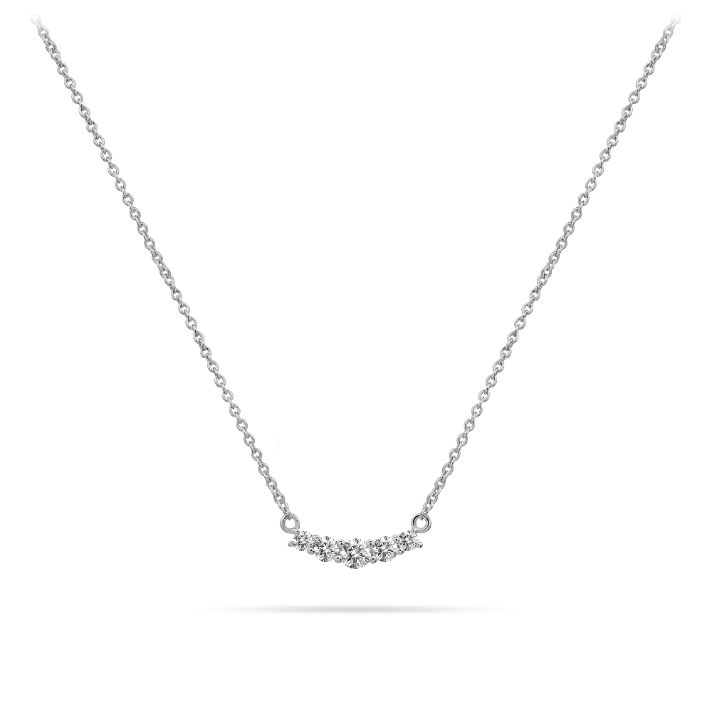 Silver Curved Bar Necklace