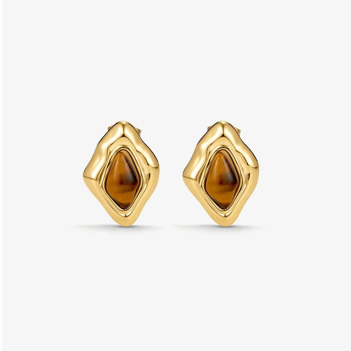 Tigers Eye Abstract Earrings