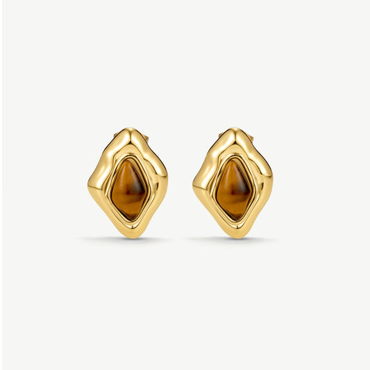 Tigers Eye Abstract Earrings