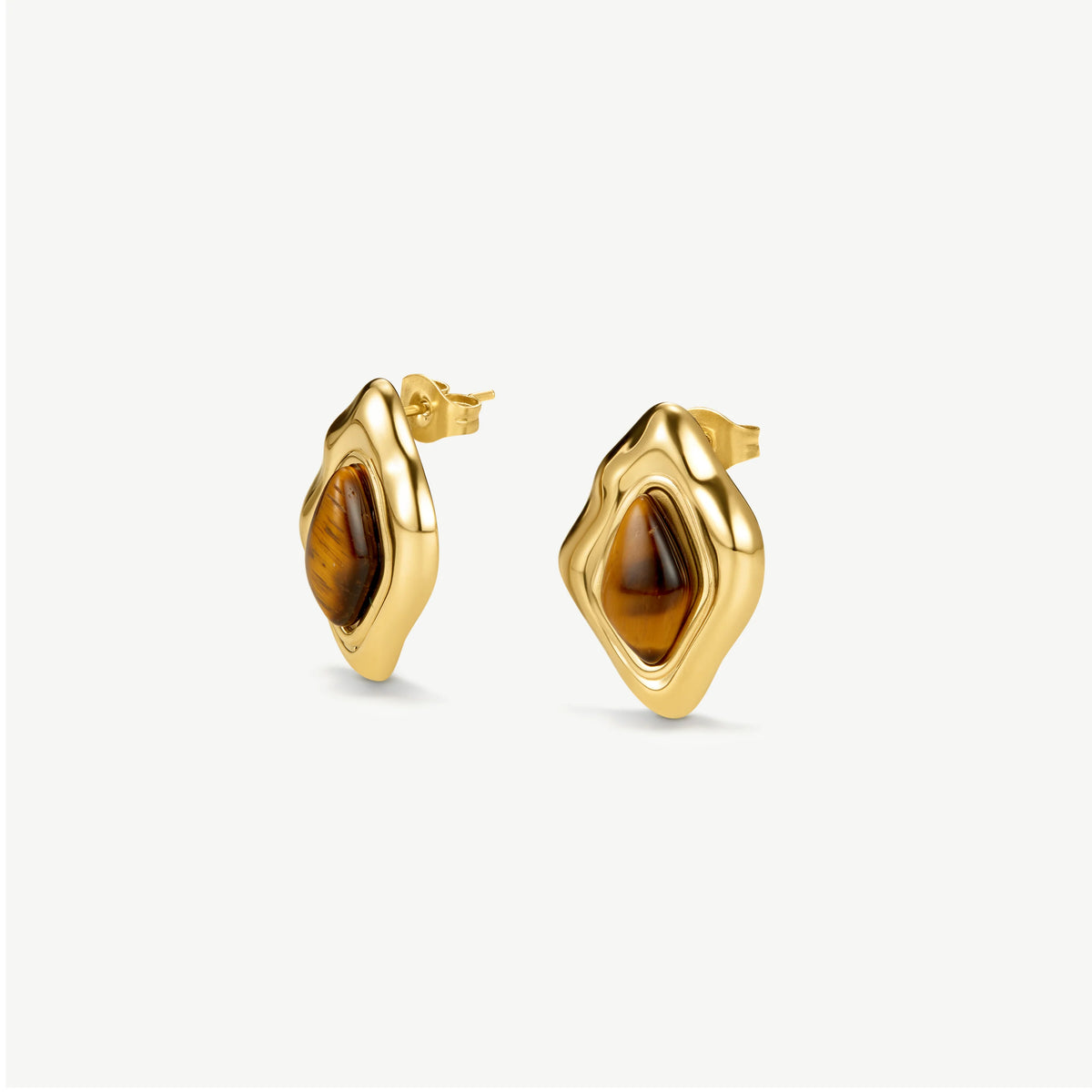 Tigers Eye Abstract Earrings