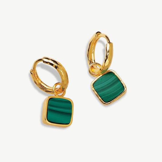 Napa Gemstone Charm Hoop Earrings