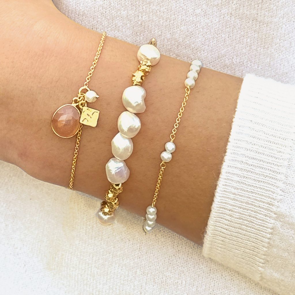 Nara Nugget Pearl Chain Bracelet