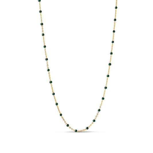Gold Lola Necklace - Petrol Green