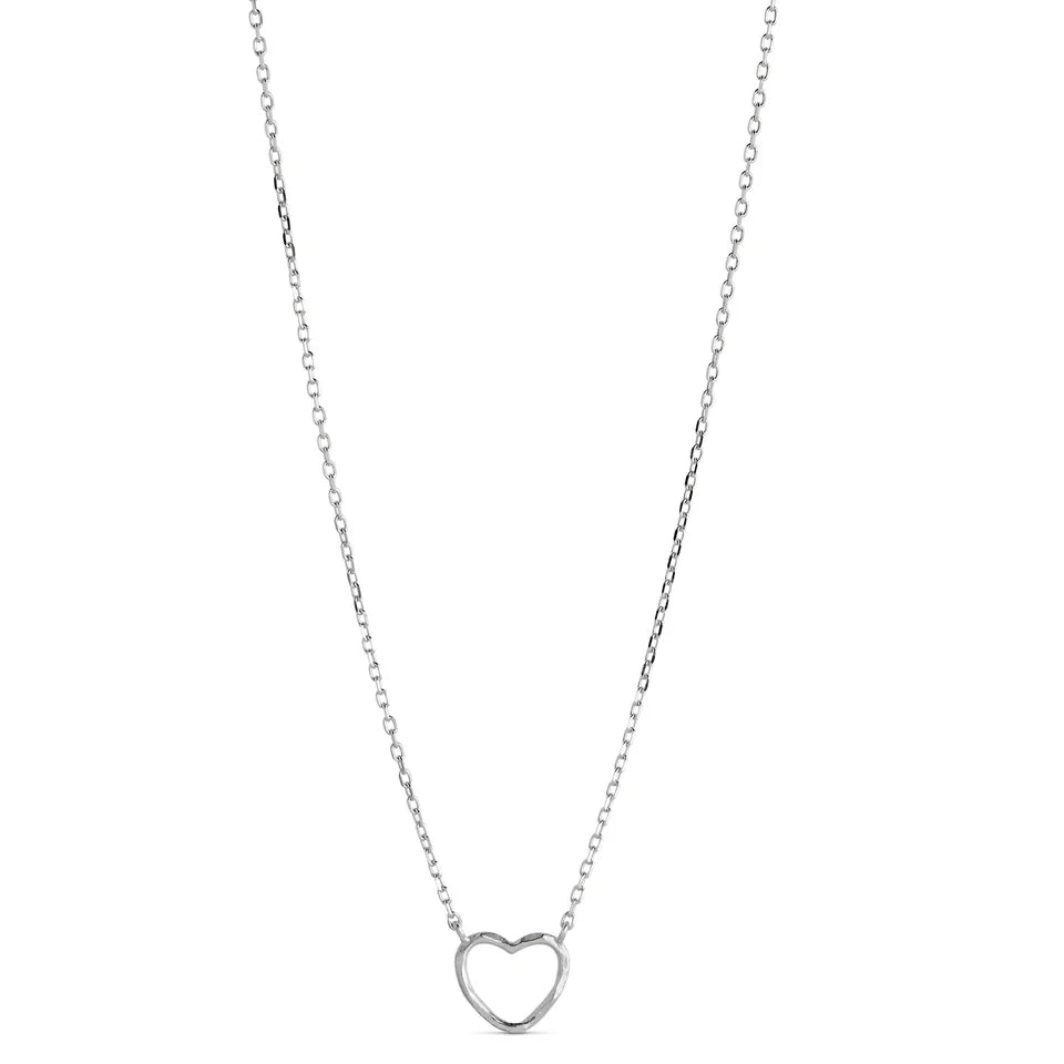 Silver Organic Heart Necklace
