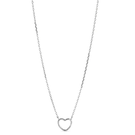 Silver Organic Heart Necklace