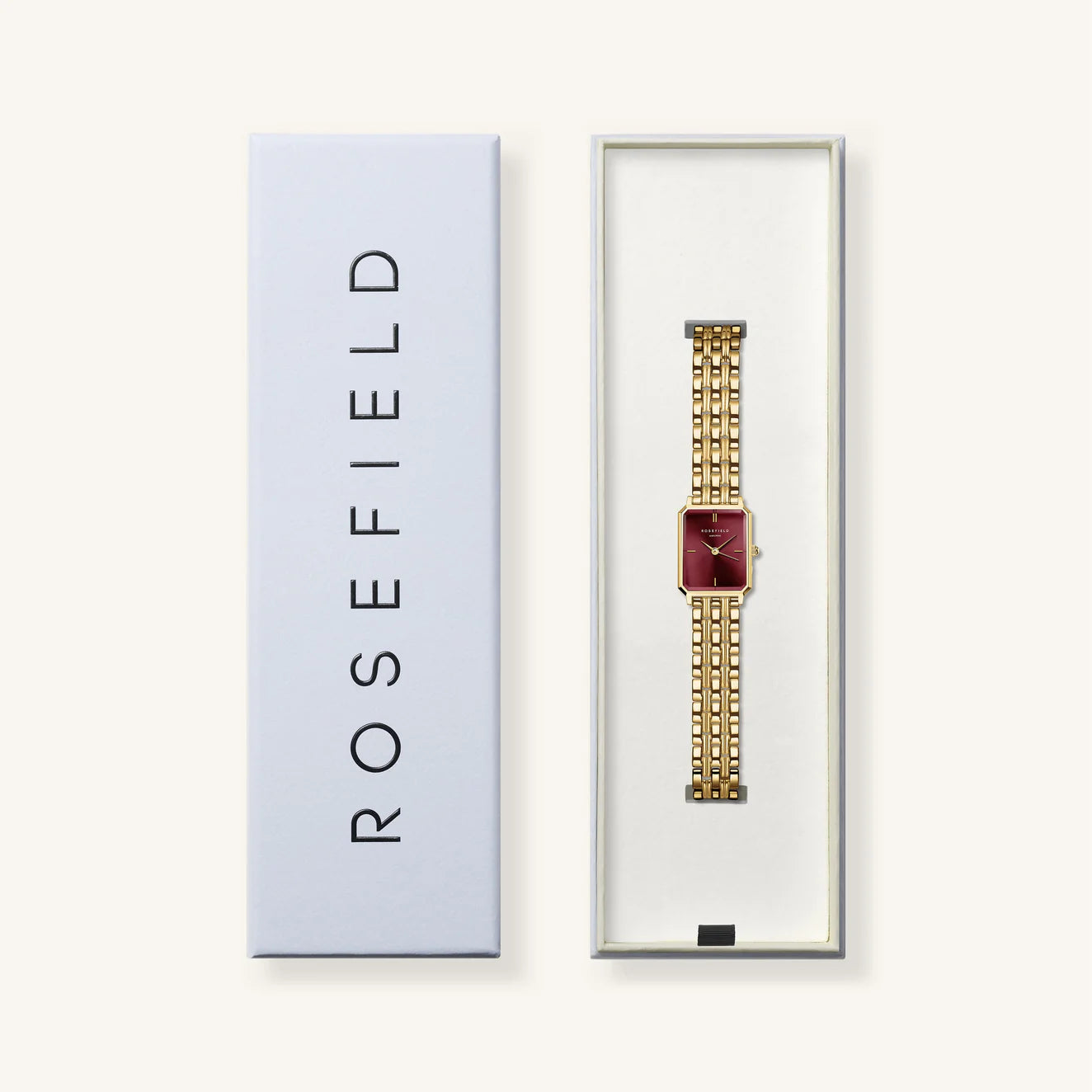 Rosefield Octagon Burgundy & Gold Watch