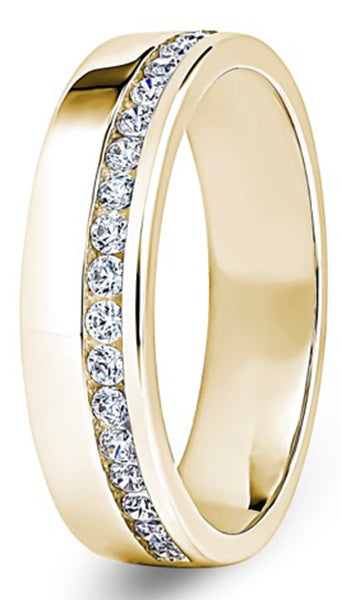 Round Brilliant Cut Diamond Offset Channel Band
