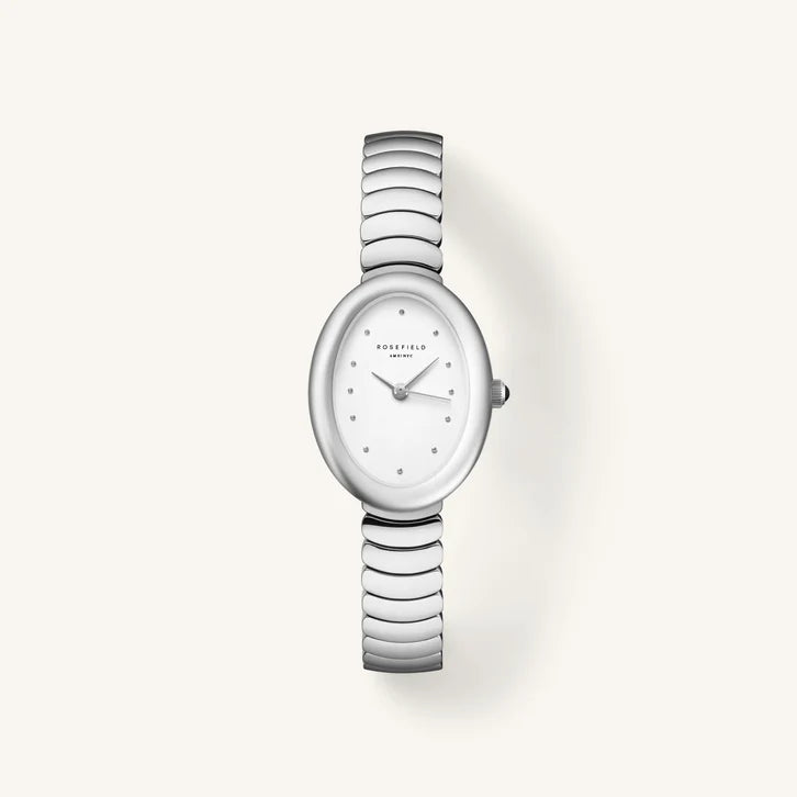 Rosefield Silver/White Oval Ladies Watch