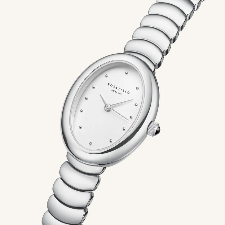 Rosefield Silver/White Oval Ladies Watch
