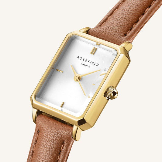 Rosefield Watch Octagon XS Camel Leather