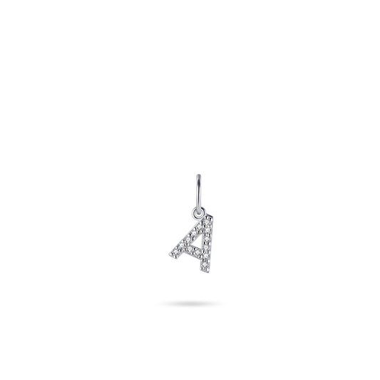 Silver Cz Initial Pendants/Charms A-Z