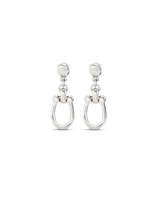Silver U Shape Drop Earrings