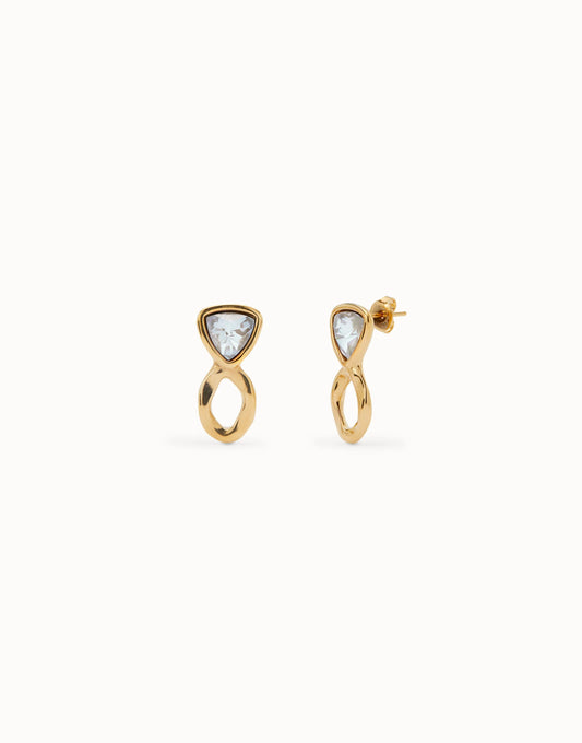 Golden Drop Earrings with Crystal