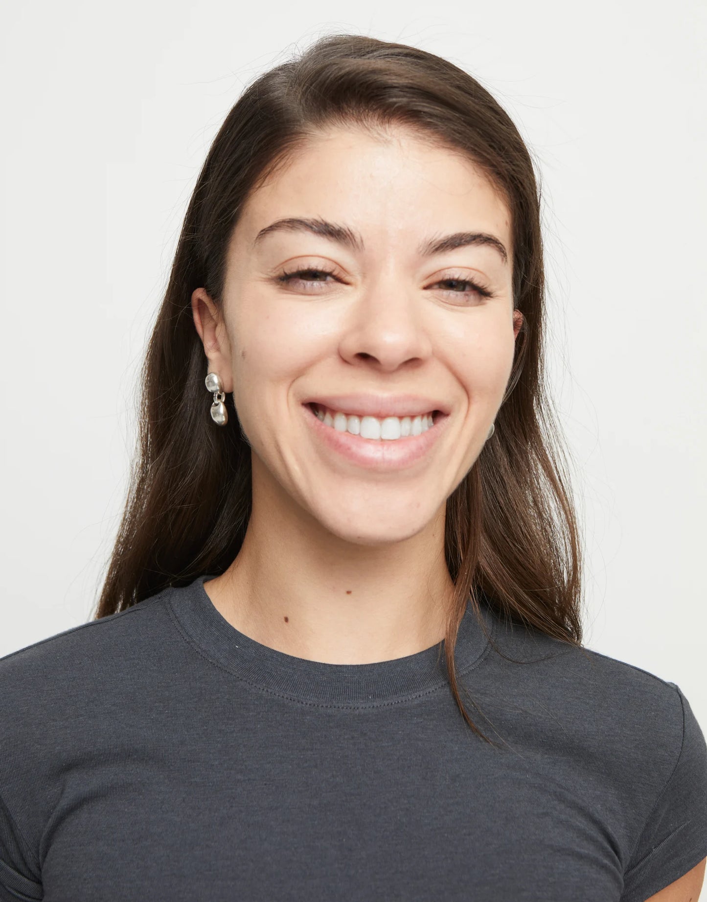 Silver Drop earrings with two beads