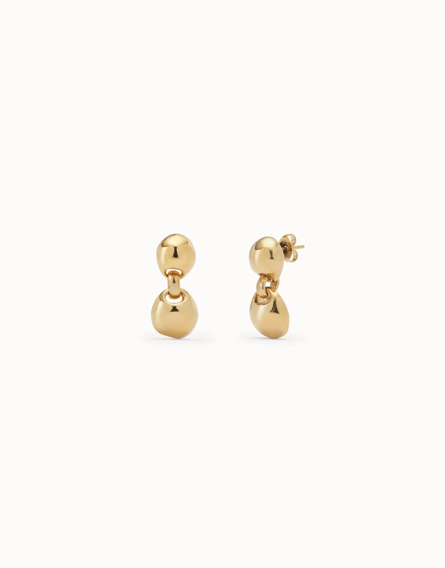 Golden Drop earrings with two beads