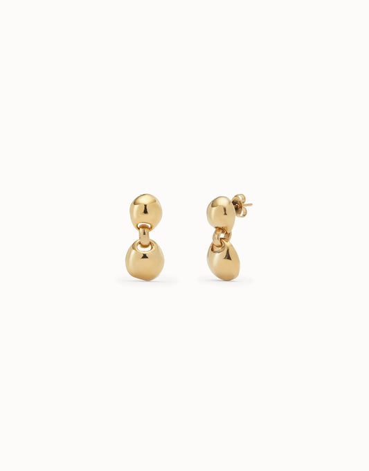 Golden Drop earrings with two beads