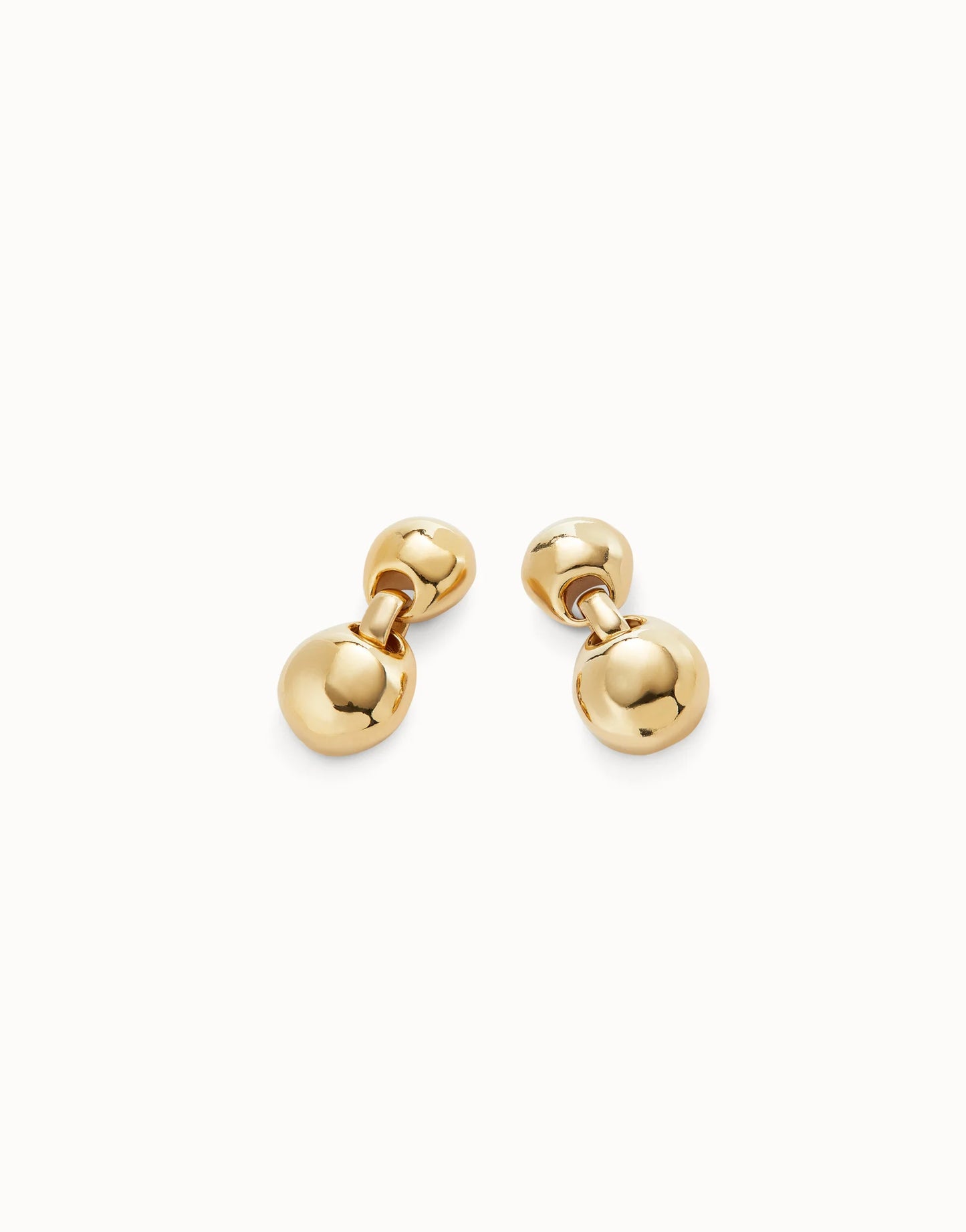 Golden Drop earrings with two beads