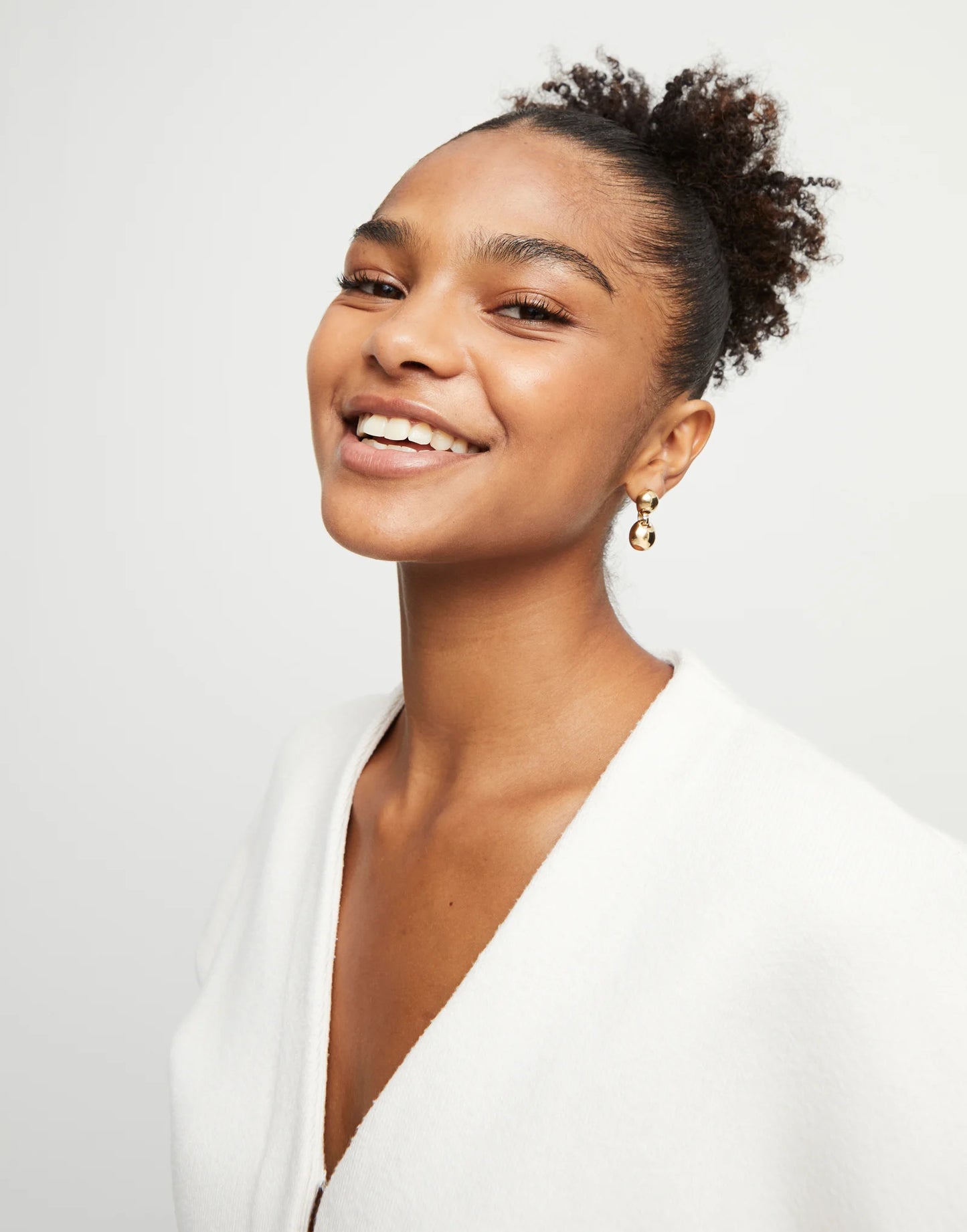 Golden Drop earrings with two beads