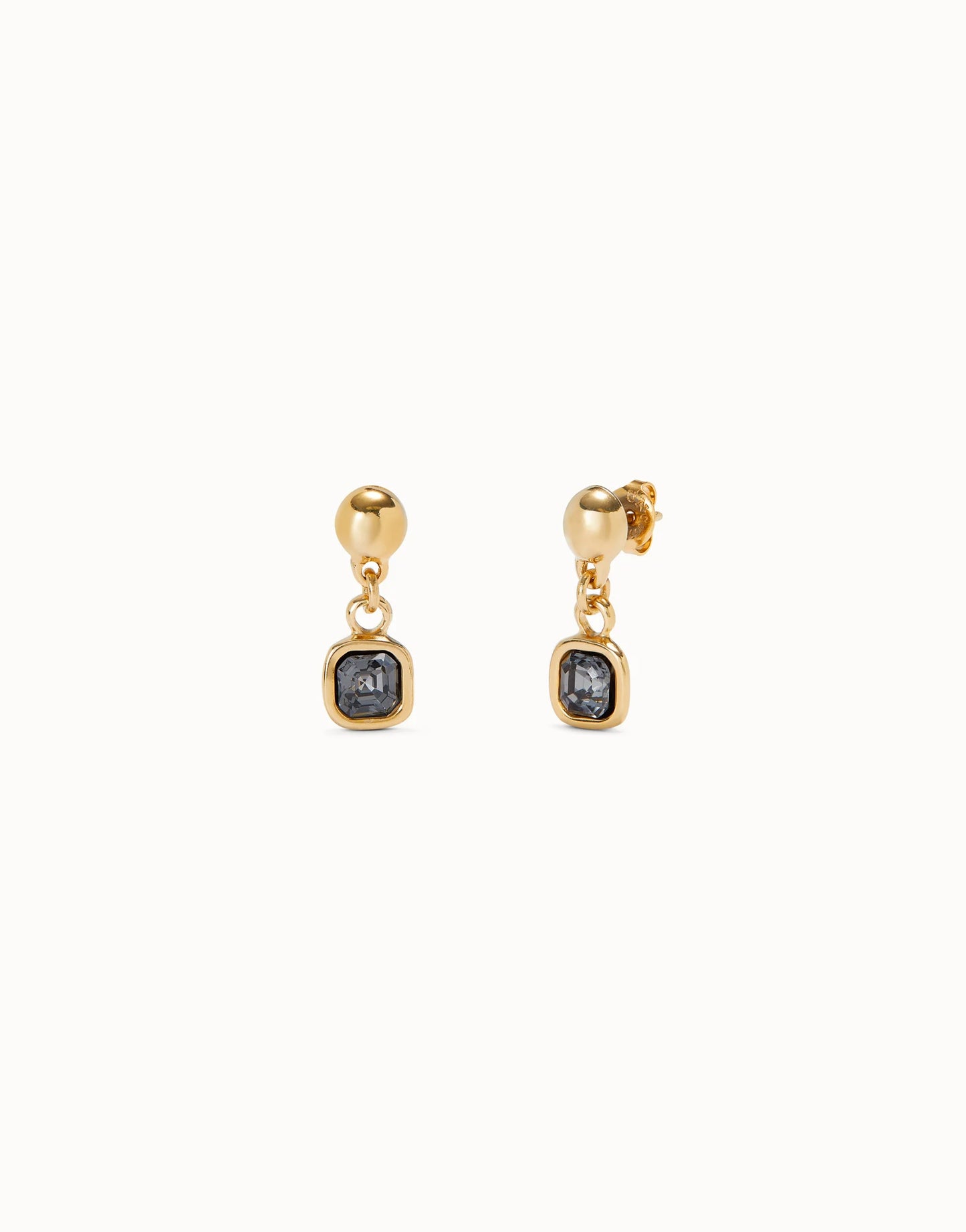 Golden Drop earrings with black crystal