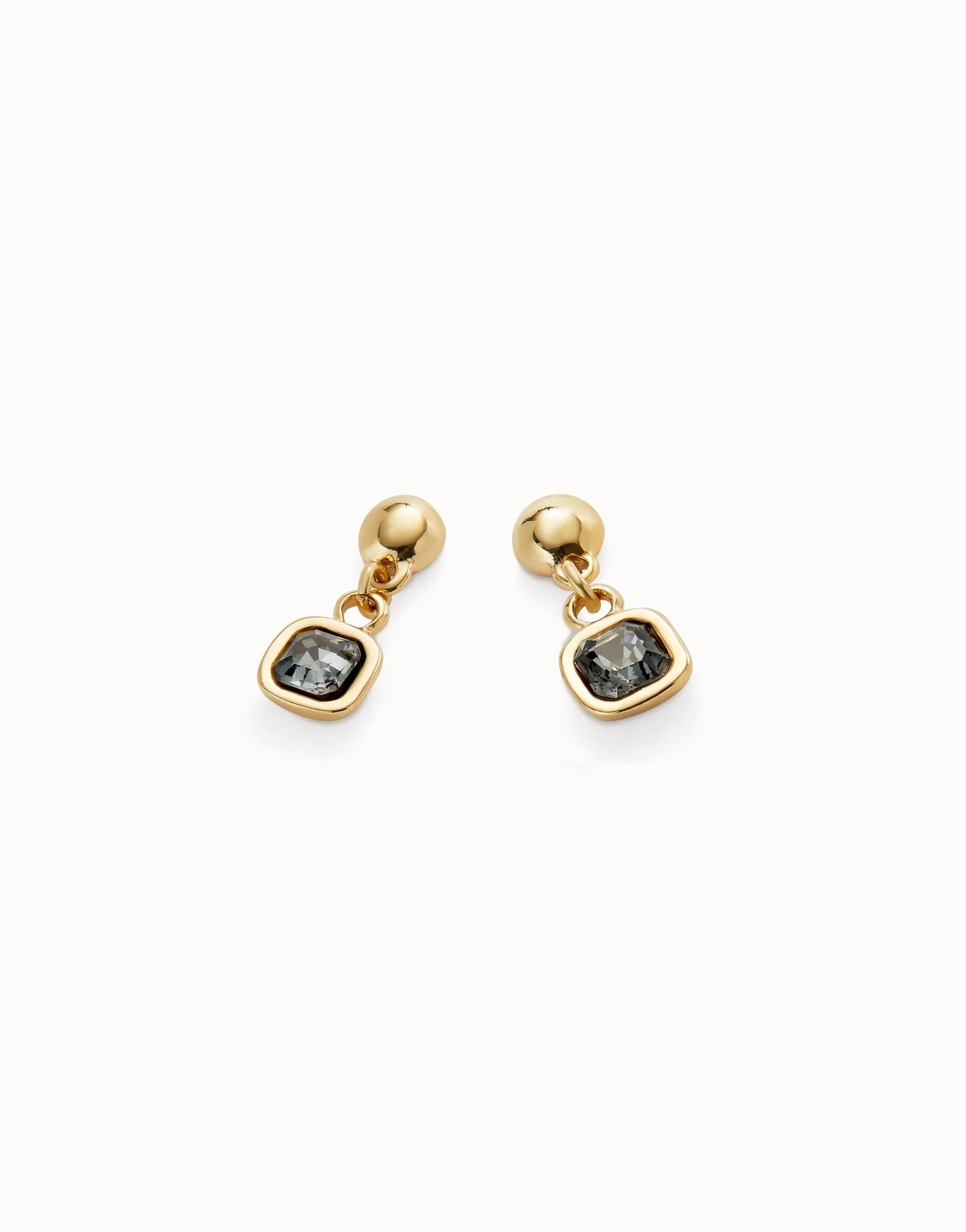 Golden Drop earrings with black crystal
