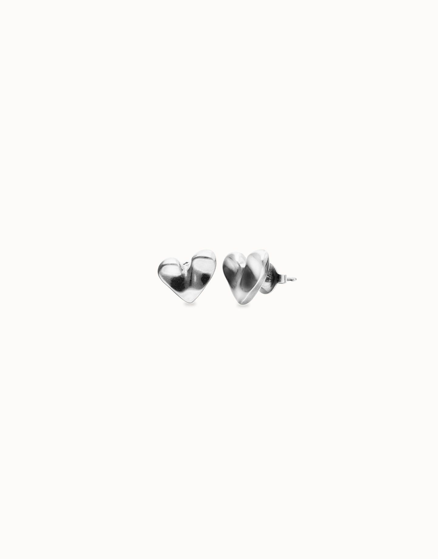Silver Heart Stud Earrings
