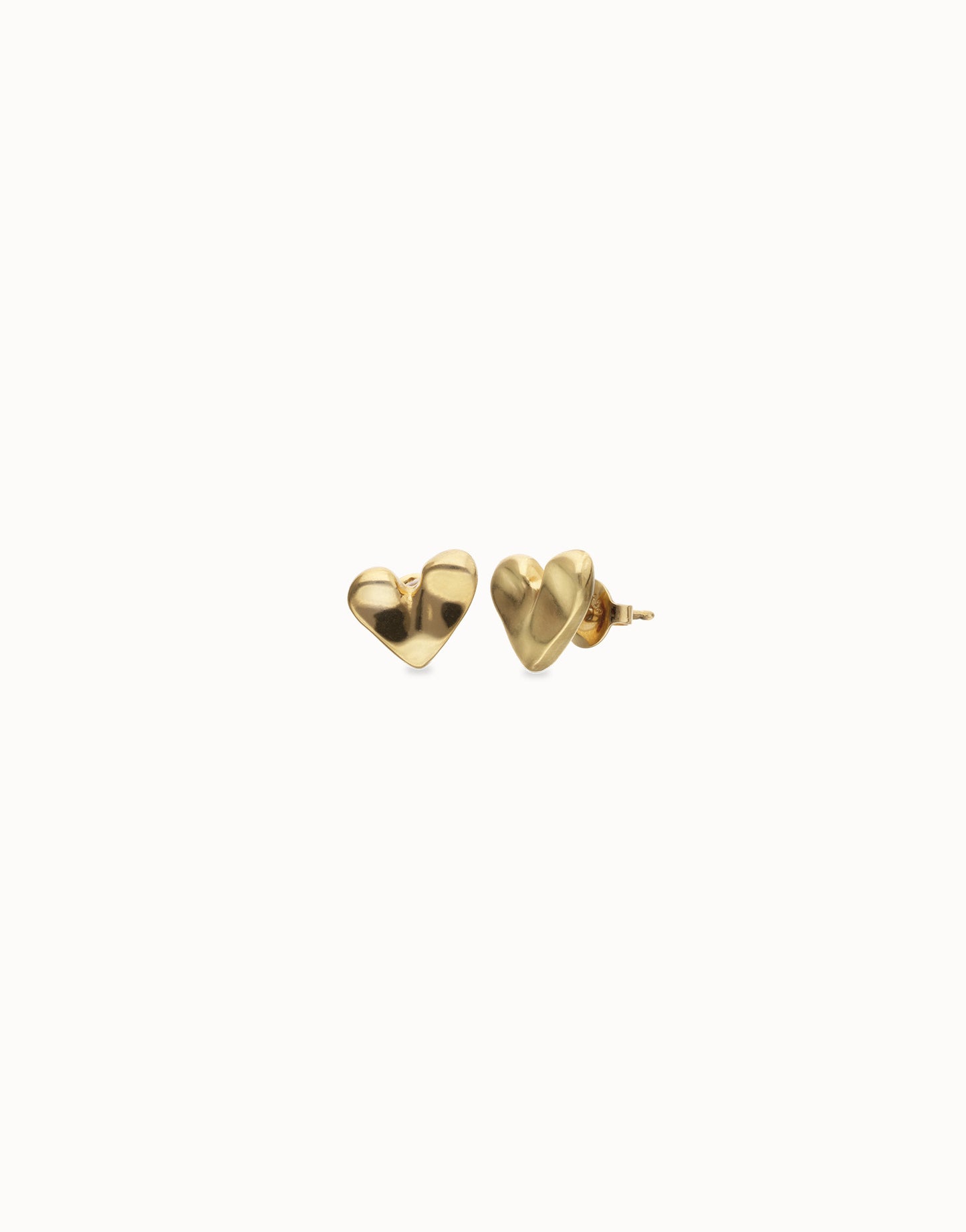 Golden Heart Stud Earrings