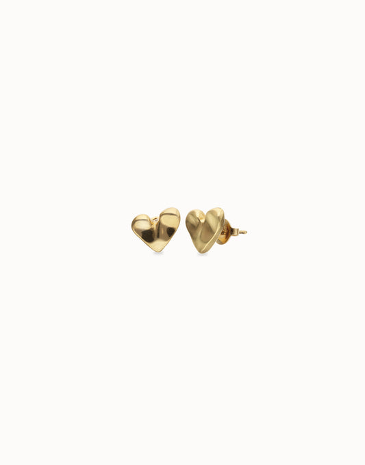 Golden Heart Stud Earrings