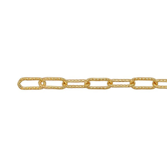 PermaJewel Yellow Gold Patterned Cable Chain Bracelet
