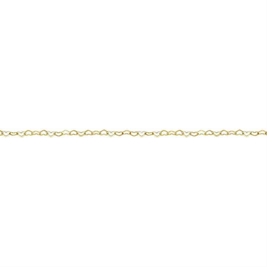 14CT Yellow Gold Filled Flat Heart Chain 27 cm Anklet