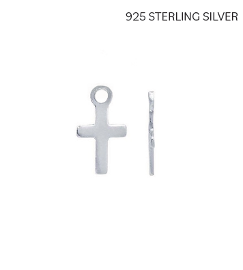 PermaJewel Sterling Silver Tiny Cross Charm
