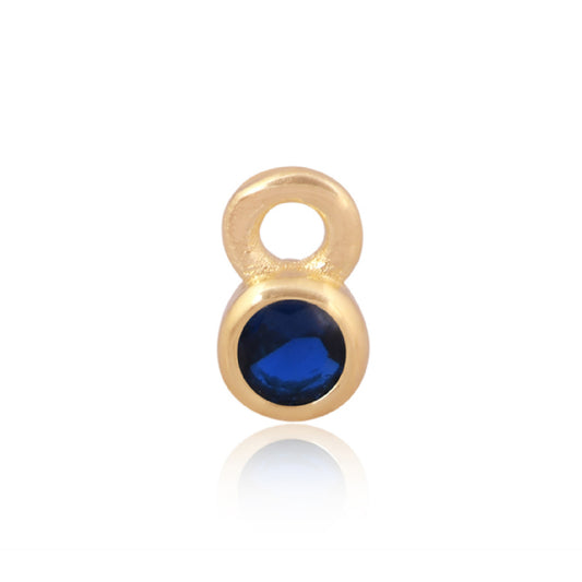 Gold 3mm CZ Round Charm, September.