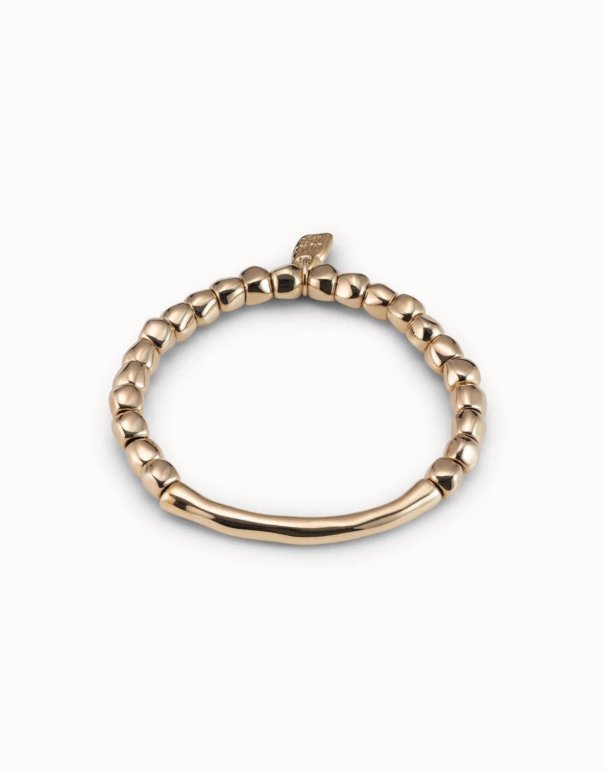 Beaded stretch bracelet with tubular piece