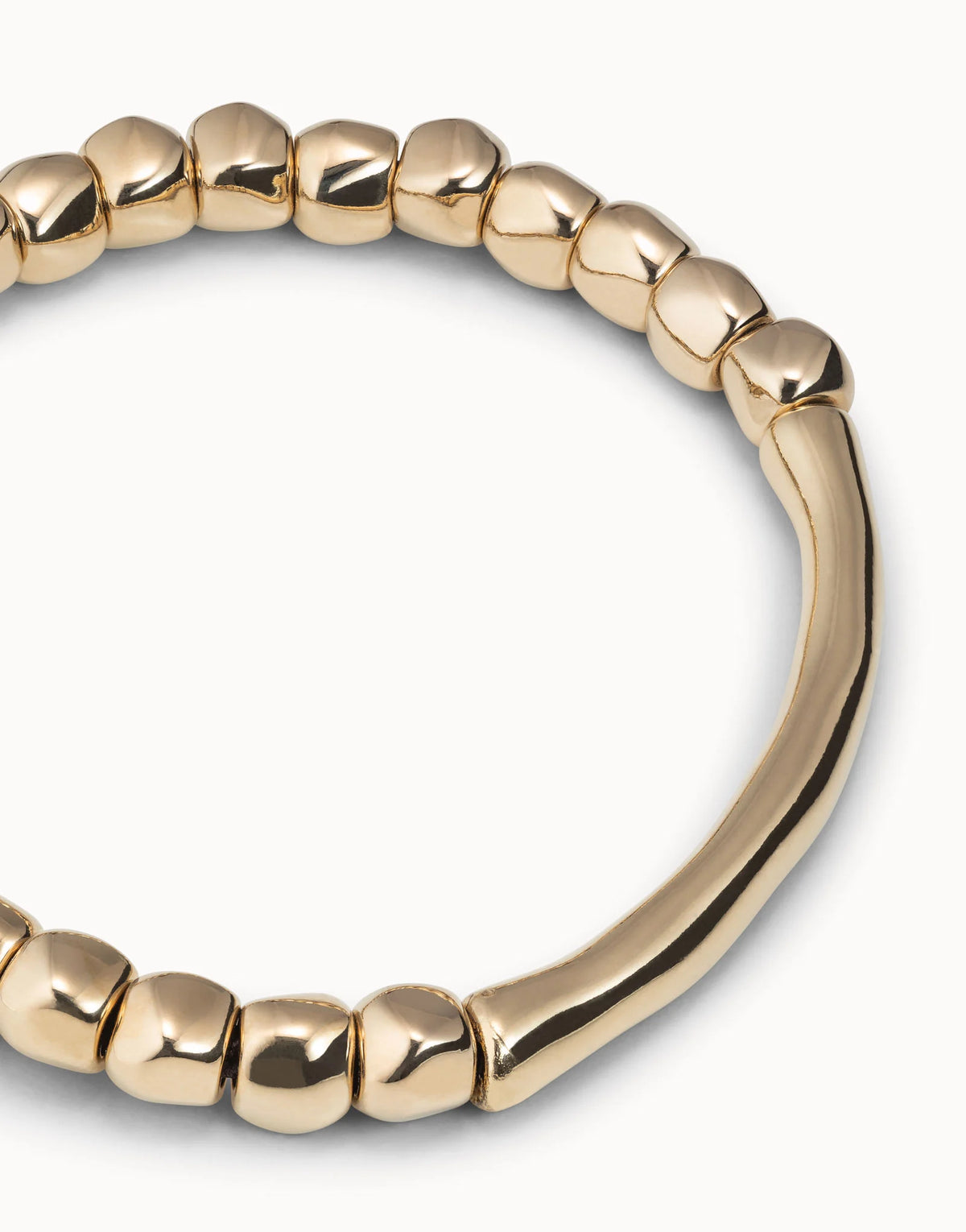 Beaded stretch bracelet with tubular piece