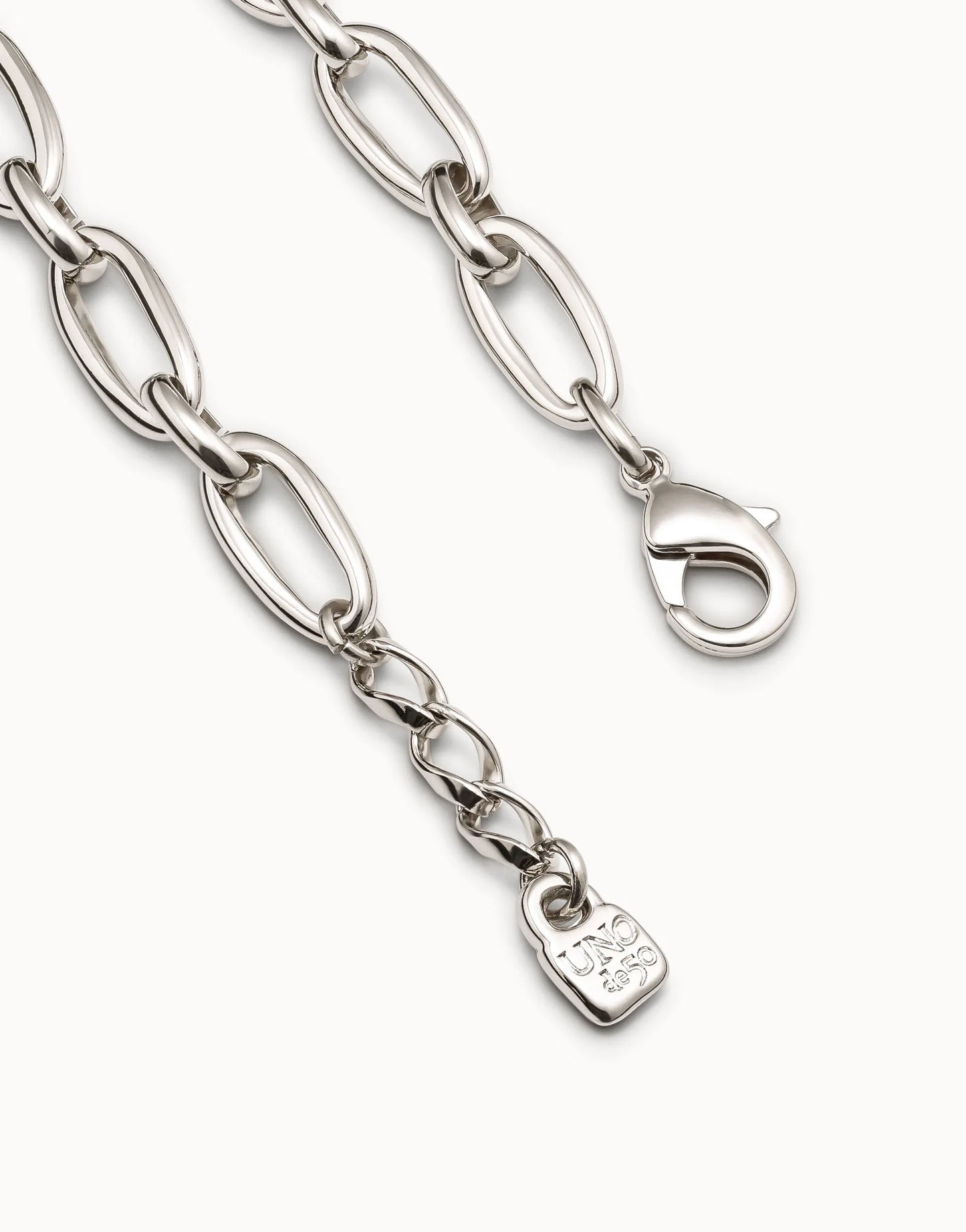 Silver Oval link chain bracelet