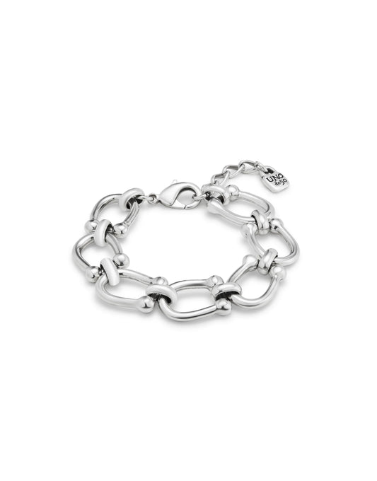 Silver medium oval link chain bracelet
