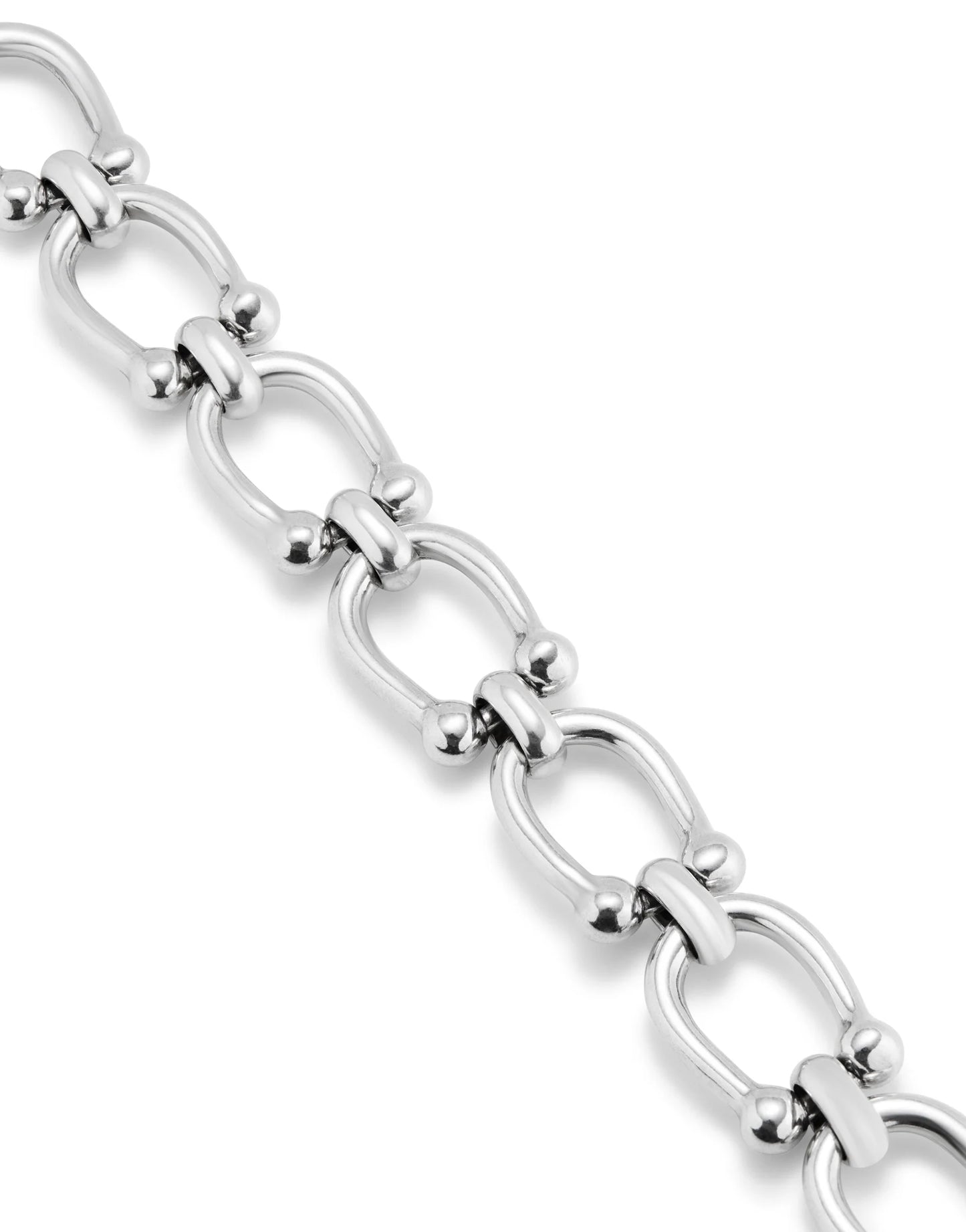 Silver medium oval link chain bracelet
