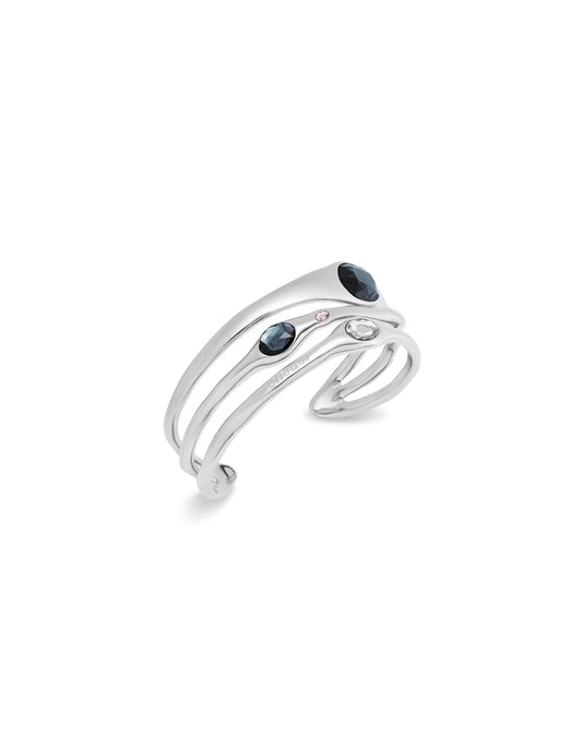 Silver Bangle with crystals