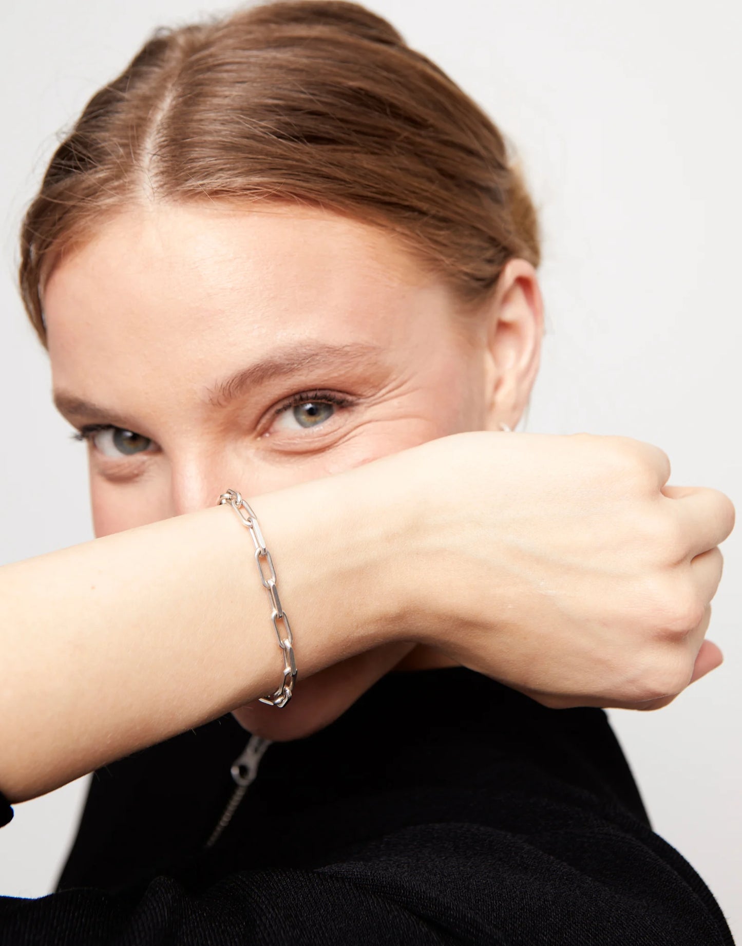 Silver Rectangular link chain bracelet